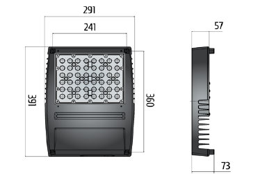 LED Floodlight warehouse and fuel station 100W IP66