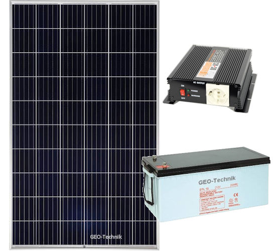 PV Solarstromversorgung Inselanlage 230V 1000W