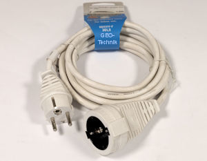 Schuko Extension Cable, PVC 3 meter, white
