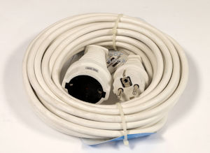Cable alargador Schuko, PVC 5m blanco