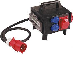 Mobile Distribution Box CEE 32A, 3x Schuko ELCB